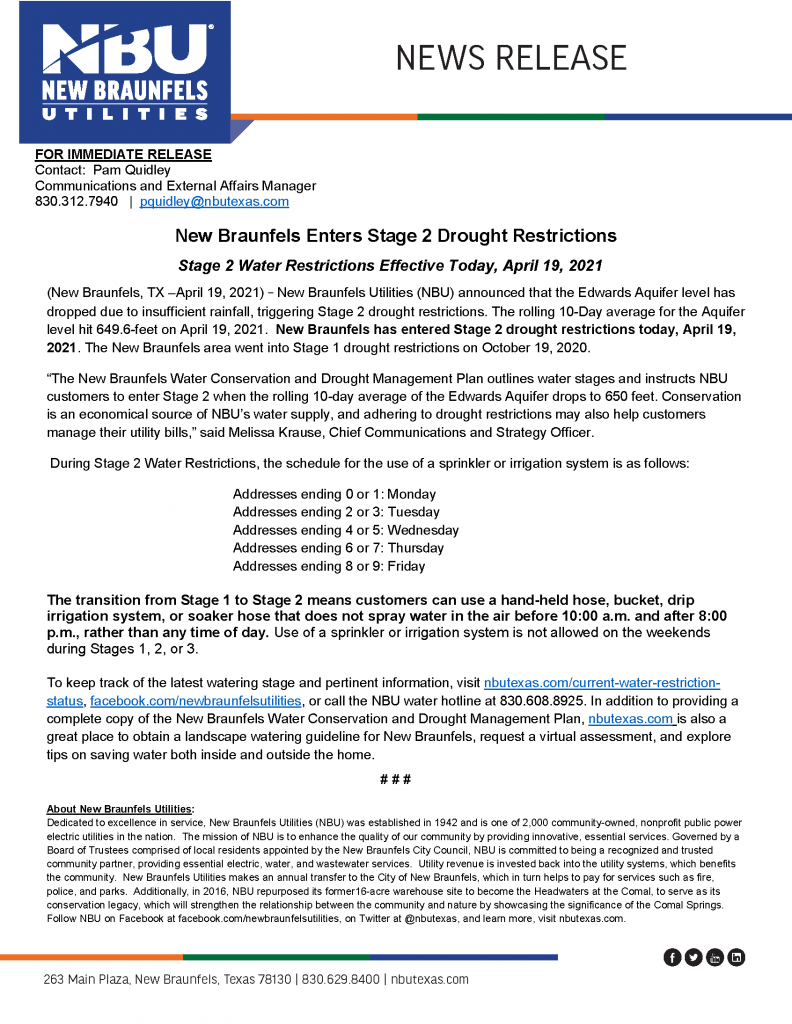new-braunfels-enters-stage-2-drought-restrictions-effective-april-19
