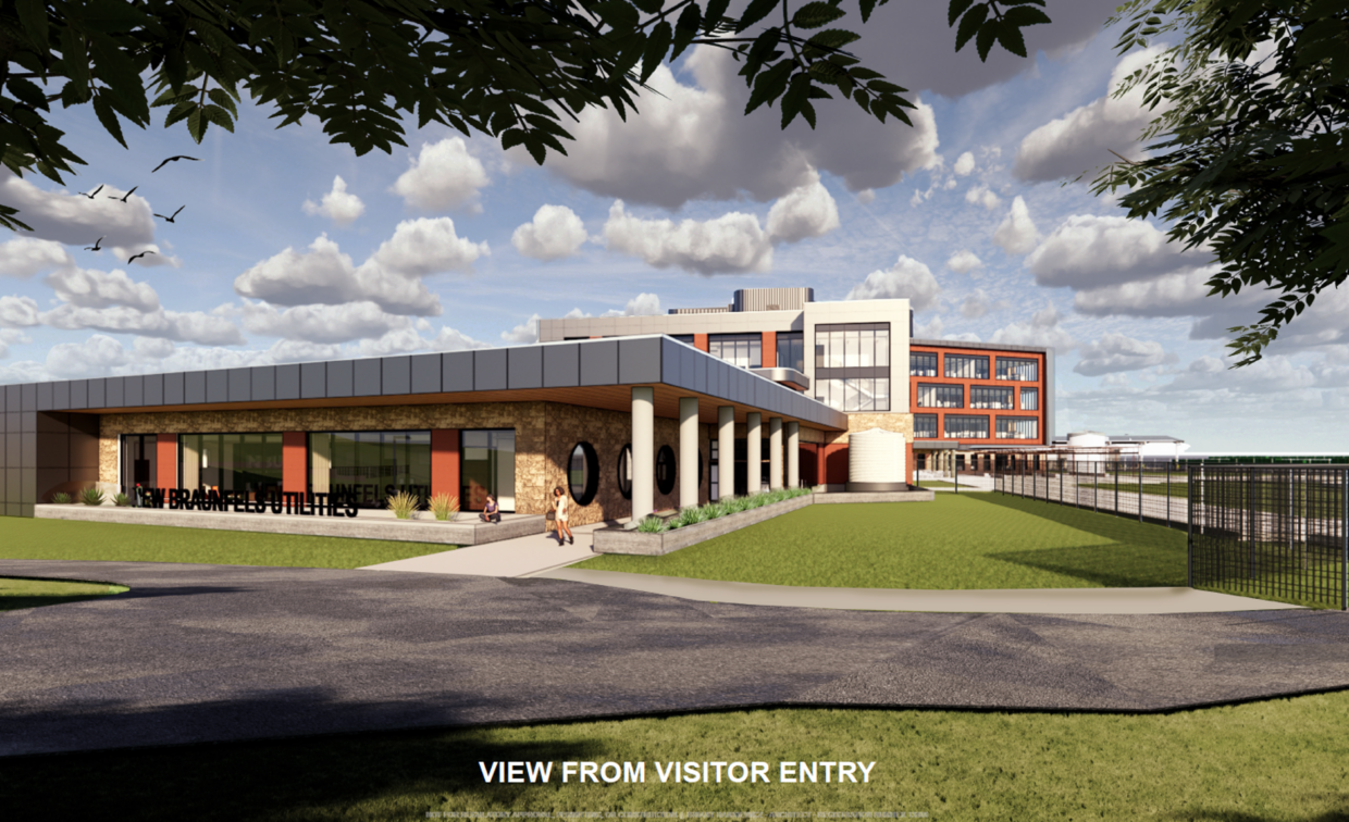 NBU Headquarters rendering of the view from the visitor entry