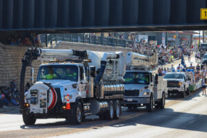 Comal County Fair Day parade with NBU vehicle